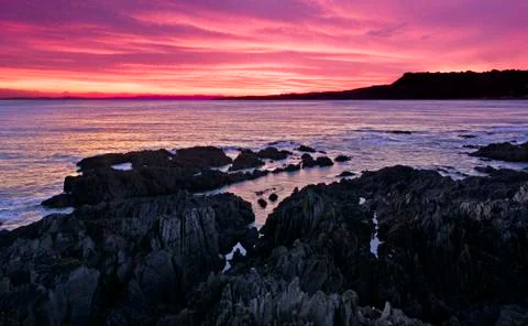 Woolacombe rocky bay Stock Photos