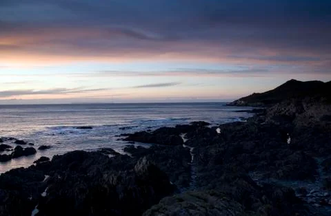 Woolacombe rocky bay Stock Photos
