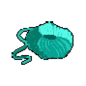 Woolen ball yarn pixel art vector illustration Stock Illustration