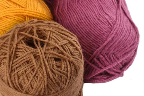 Woolen Colors on the White Background Stock Photos
