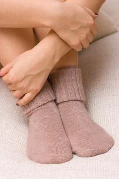 Woolen cute socks Stock Photos
