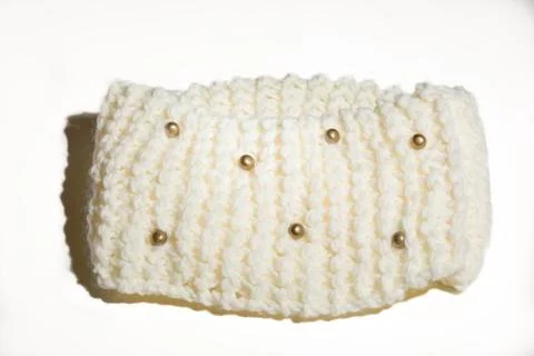 Woolen scarf on white background highly detailed Stock Photos
