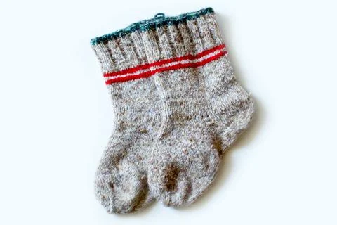 Woolen socks isolated on white background Foto stock