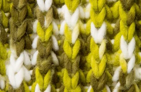 Woolen texture background, knitted wool fabric, green hairy fluffy textile Stock Photos