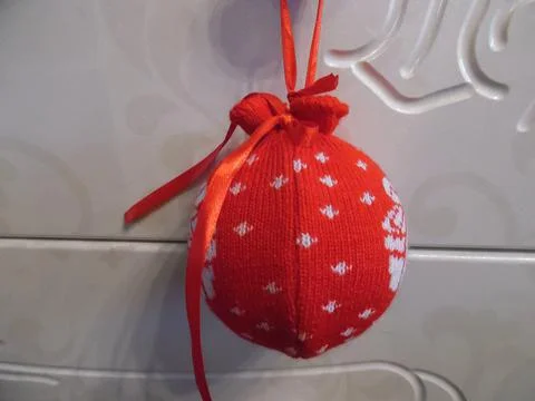 Woolen toy side view Foto stock