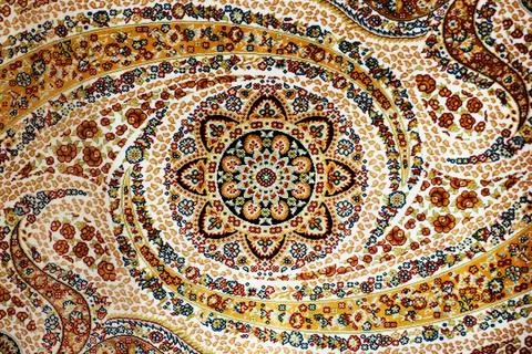 Woollen woven surface with abstract pattern. Background. View from top. Stock Photos