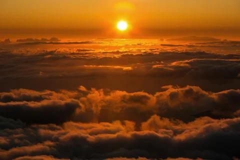 Woolly red clouds Stock Photos