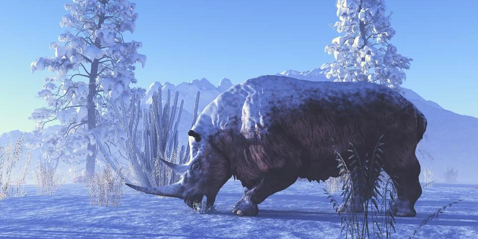 Woolly Rhinoceros Stock Illustration