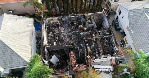 Woolsey Fire Aftermath Stock Footage 99614534