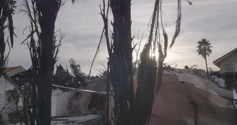 Woolsey Fire Aftermath Stock Footage 99614828