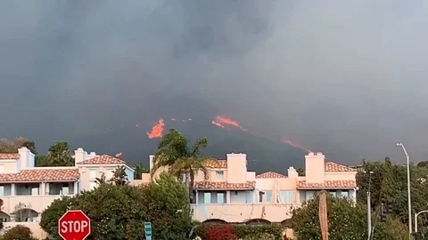 Woolsey Fire Smoke Cloud Stock Footage 98952719