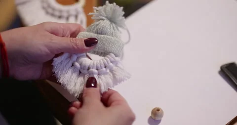 A wooman makes an elf figures. Stock Footage 274866807