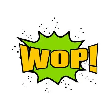 Wop comic expression sign at speech bubble element Stock Illustration