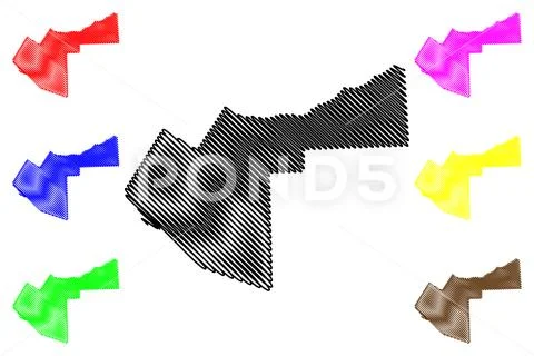 Woqooyi Galbeed region (Federal Republic of Somalia, Horn of Africa) map vect Stock Illustration