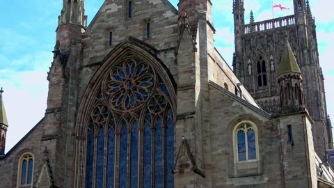 Worcester Cathedral west front right low angle Stock Footage 273510797