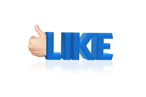 Like word 3d render text Stock Illustration