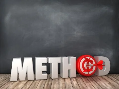 Word 3D rendering illustration of the method with white letters Stock Illustration