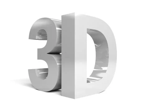 Word 3D on white background. Concept 3D illustration Illustrazione stock