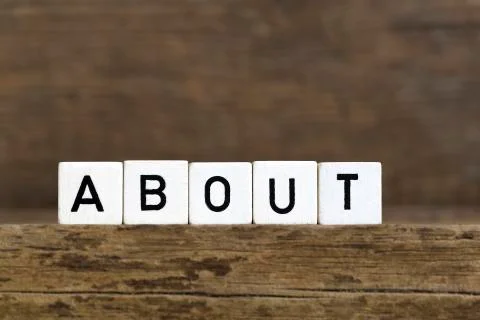 The word about written in cubes Stock Photos