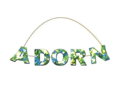 Word adorn on a string Stock Illustration