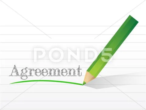 Word agreement written on a notepad paper. Stock Illustration