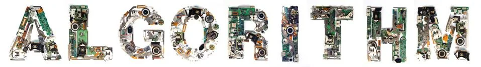 The word  ALGORITHM 库存照片