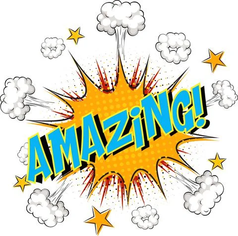 Word Amazing on comic cloud explosion background Stock Illustration