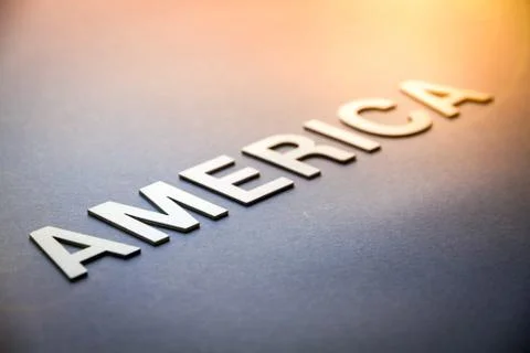 Word America written with white solid letters Stock Photos
