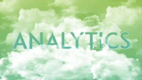 Word ANALYTICS in the clouds and colorful sky Stock Illustration