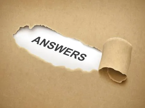 The word answer behind torn paper Stock Illustration