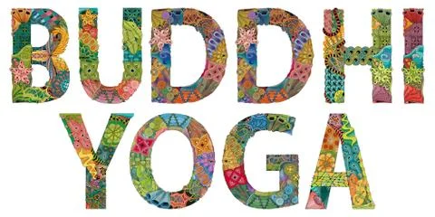 Word ANUSARA YOGA. Vector decorative zentangle object Иллюстрация