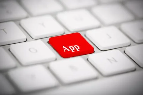The word "APP" written on keyboard Stock Illustration
