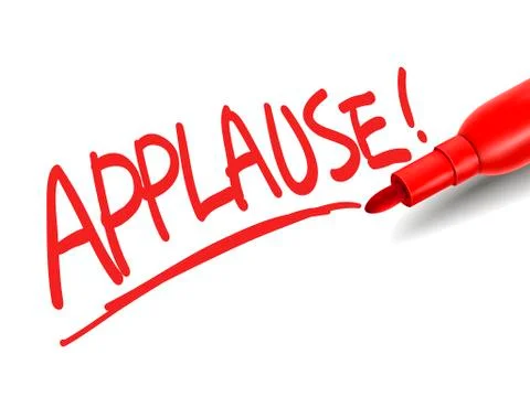 The word applause with a red marker Stock Illustration