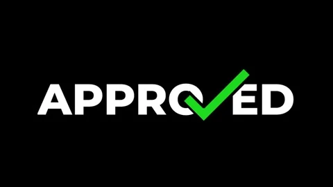 The word "APPROVED" in white text animates with a green checkmark Stock Footage 319898210