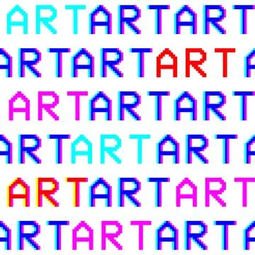 Word Art seamless pattern isolated on white, glitch style Stock Illustration