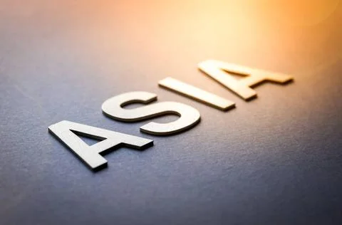  Word Asia written with white solid letters Word Asia written with white s... Foto stock