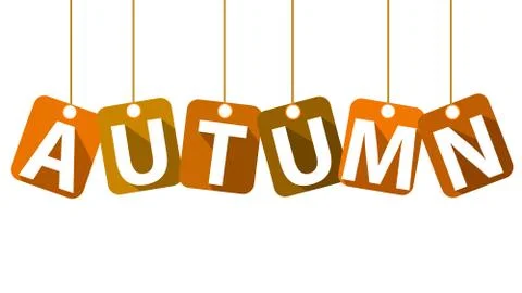 Word autumn on the clothesline Stock Illustration