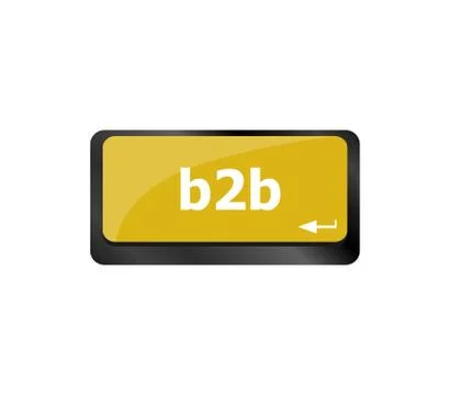 Word b2b on digital computer keyboard key Illustrazione stock