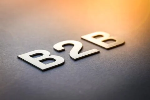 Word B2B written with white solid letters Foto stock