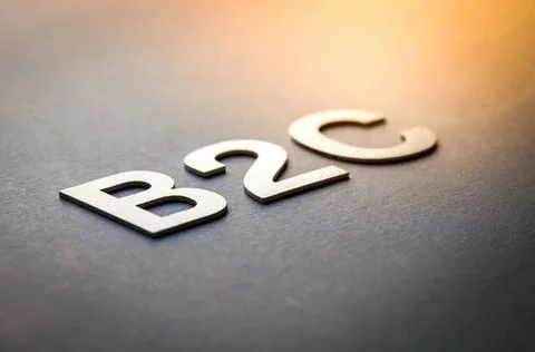  Word B2C written with white solid letters Word B2C written with white sol... Foto stock