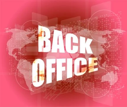Word back office on digital touch screen 스톡 일러스트