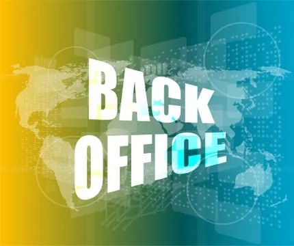 Word back office on digital touch screen 스톡 일러스트