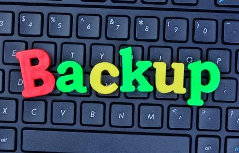The word Backup on keyboard computer Stock Photos