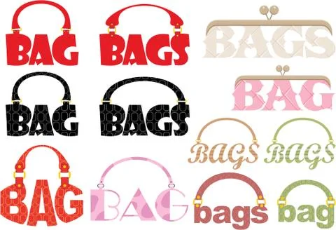 Word of bag in the form of a logotype Stock Illustration