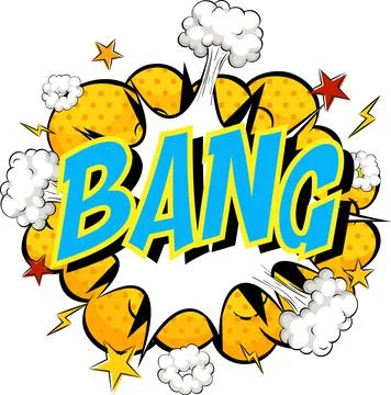 Word Bang on comic cloud explosion background Stock Illustration
