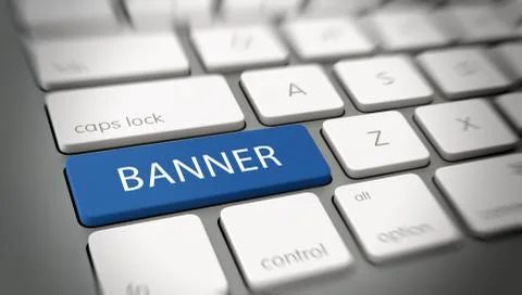 Word "BANNER" on a key on a modern keyboard Stock Illustration
