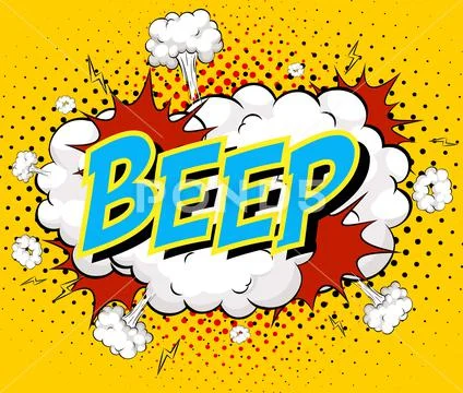 Word Beep on comic cloud explosion background ~ Clip Art #152511127