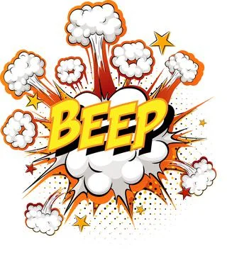 Word Beep on comic cloud explosion background イラスト素材