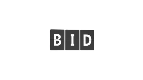Word BID on Flip Board Stock Footage 301505918