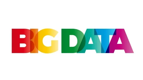The word Big data. Animated banner with the text colored rainbow. Stock Footage 155097613